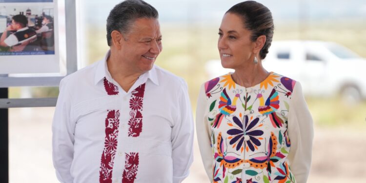 Sheinbaum y Menchaca verifican avance del tren México-Pachuca